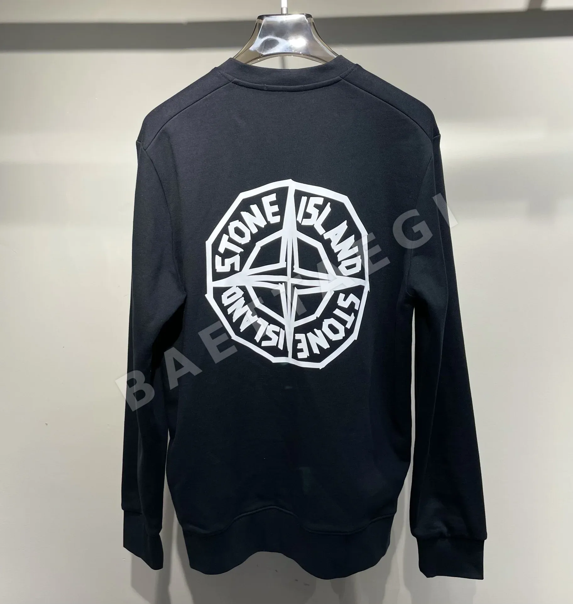 스톤아일랜드 코튼 프린트 로고 크루넥 스웨트셔츠 긴팔 상세 이미지 3