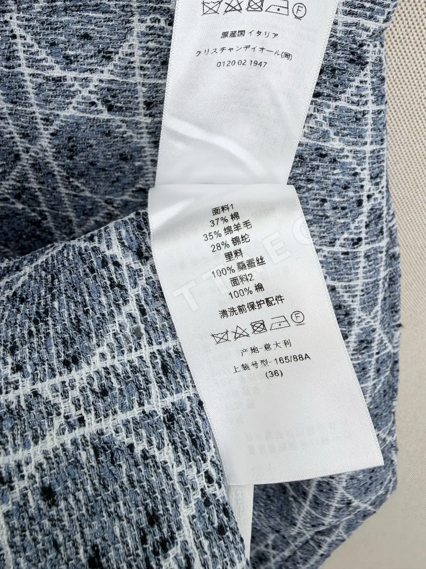 디올 기하학 무늬 블루 여성 원피스 상세 이미지 8