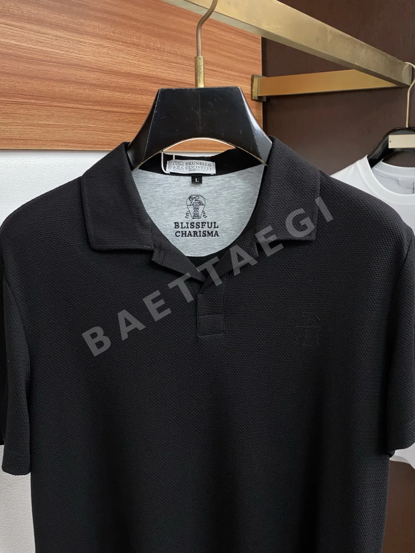 브루넬로쿠치넬리 남성 실크 혼방 반팔 폴로셔츠 상세 이미지 2