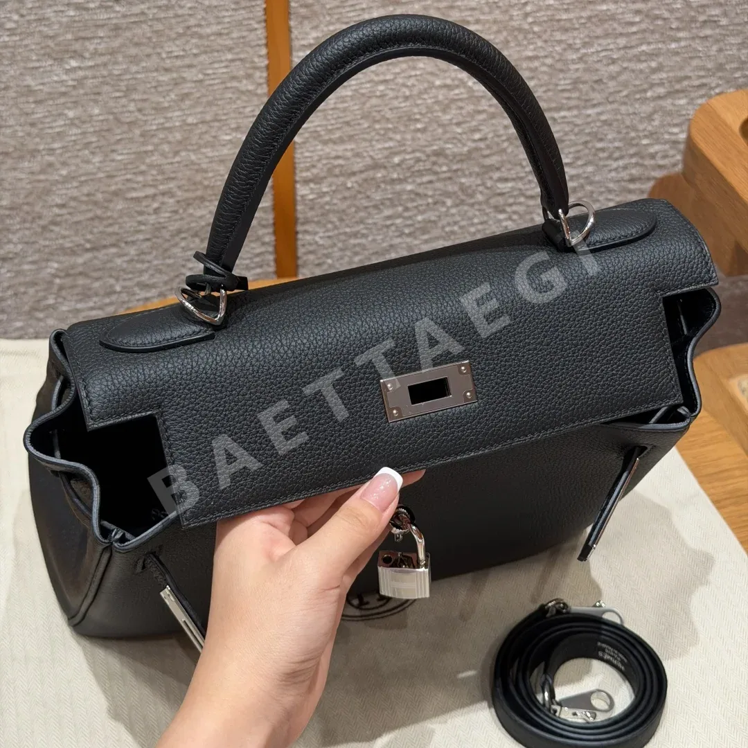 에르메스 켈리 블랙 토고 가죽 가방 상세 이미지 9