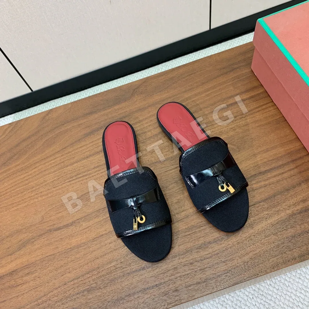 로로피아나 컬러 블록 플랫 샌들 상세 이미지 5
