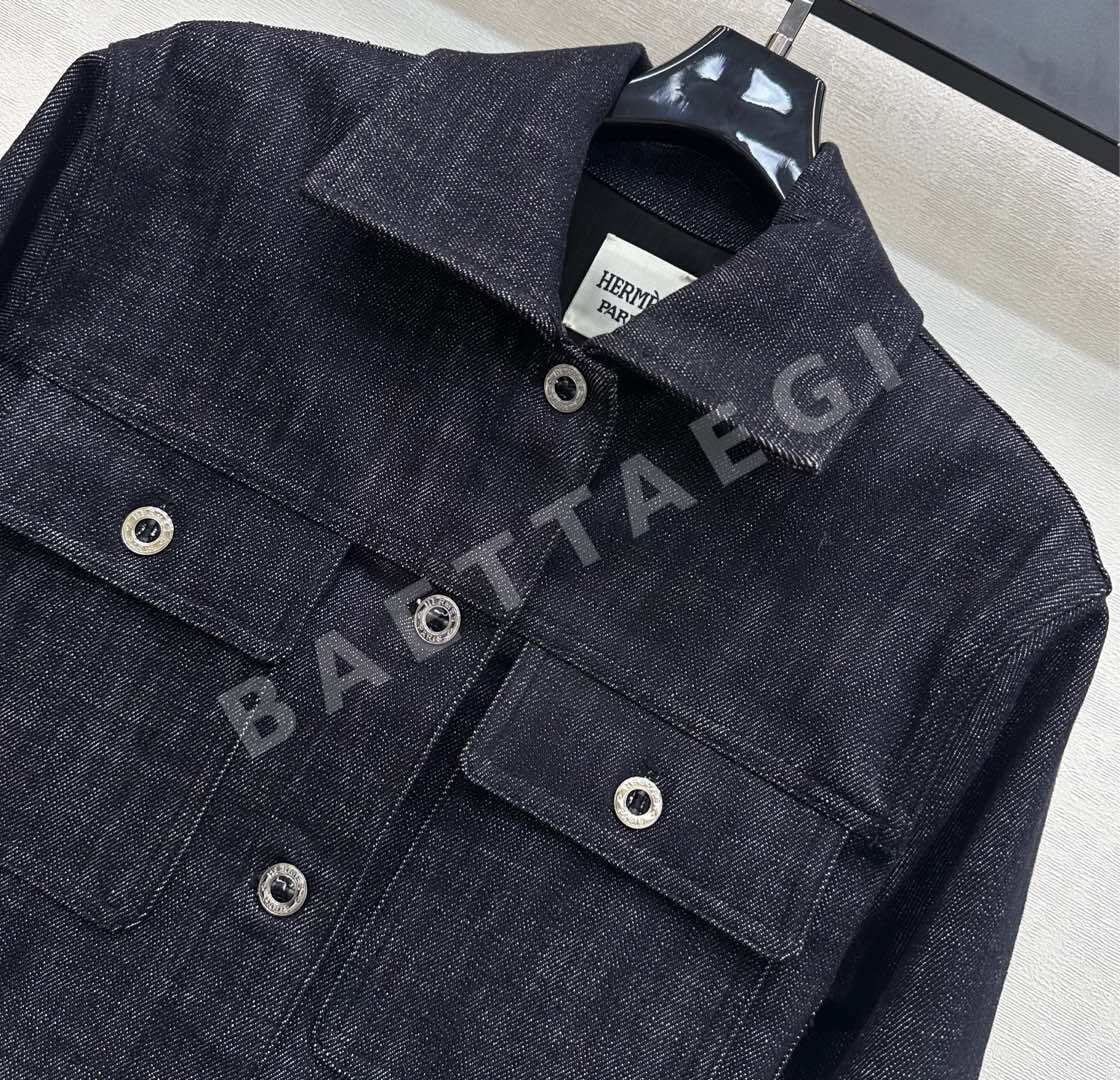 에르메스 데님 카라 여성 자켓 상세 이미지 2