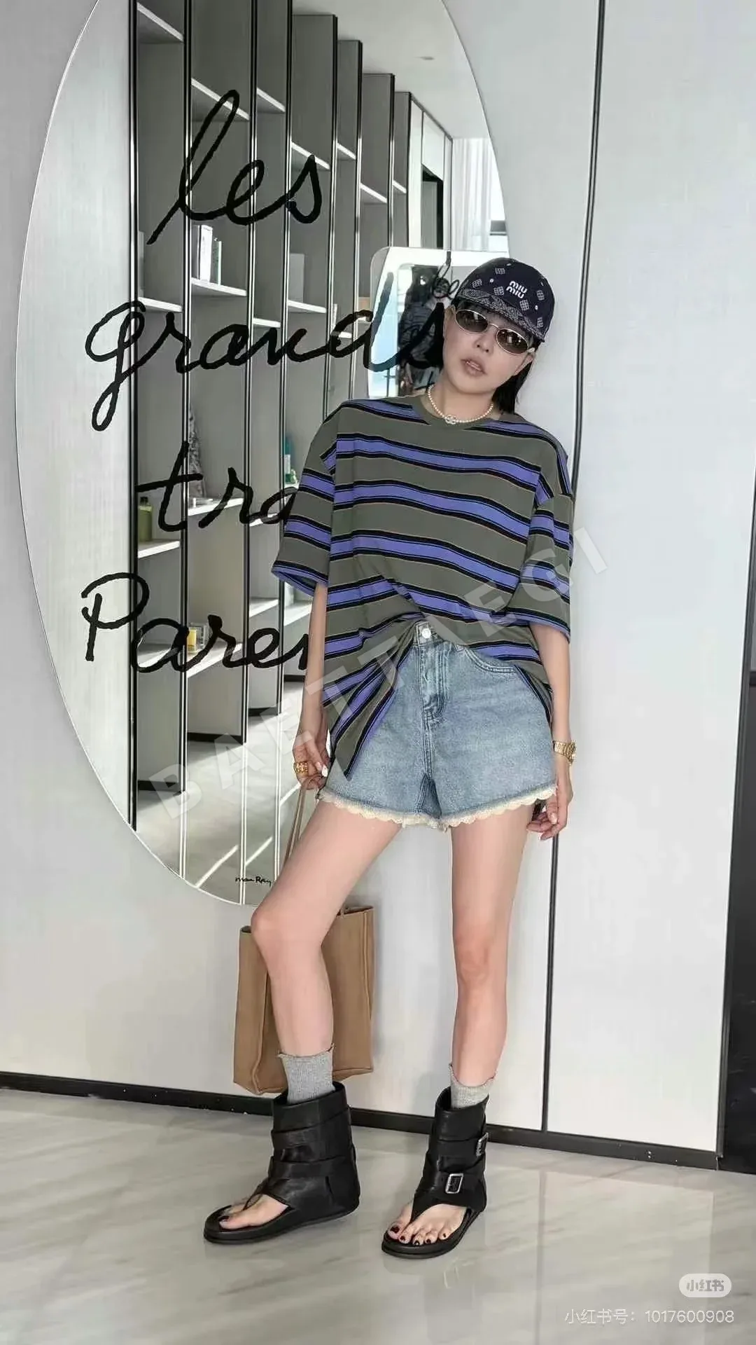 미우미우 자수 그래피티 베이스볼 캡 상세 이미지 9