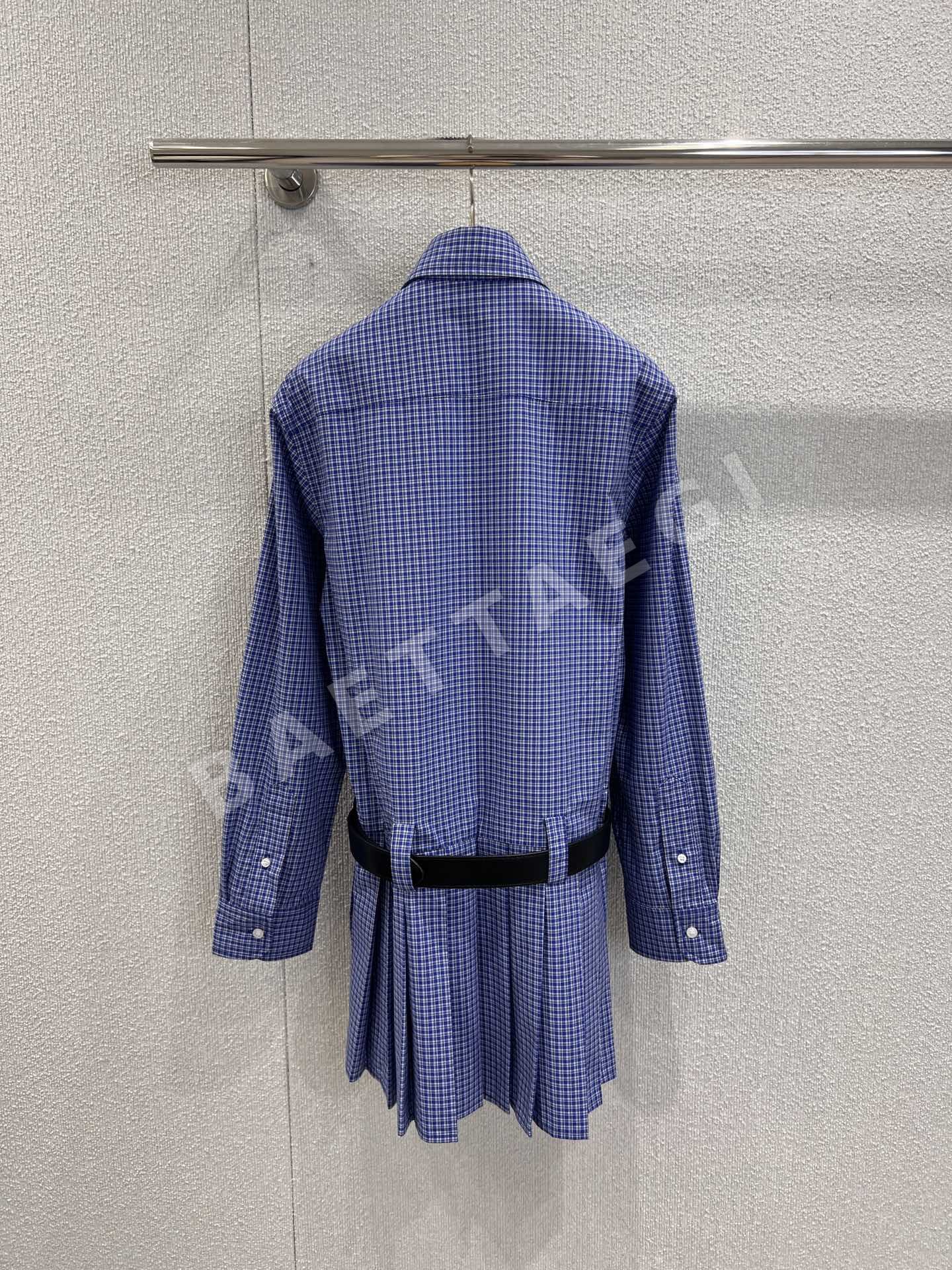 미우미우 체크 벨티드 셔츠 원피스 상세 이미지 7