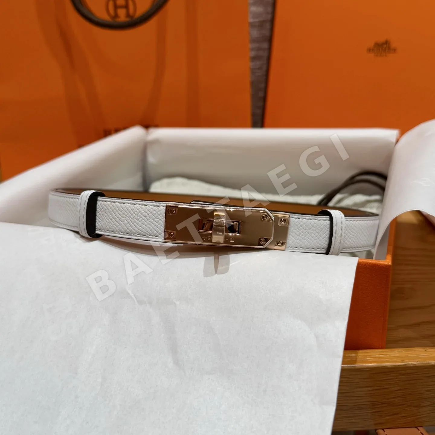 에르메스 켈리 18K 골드 금장 여성용 벨트 176068