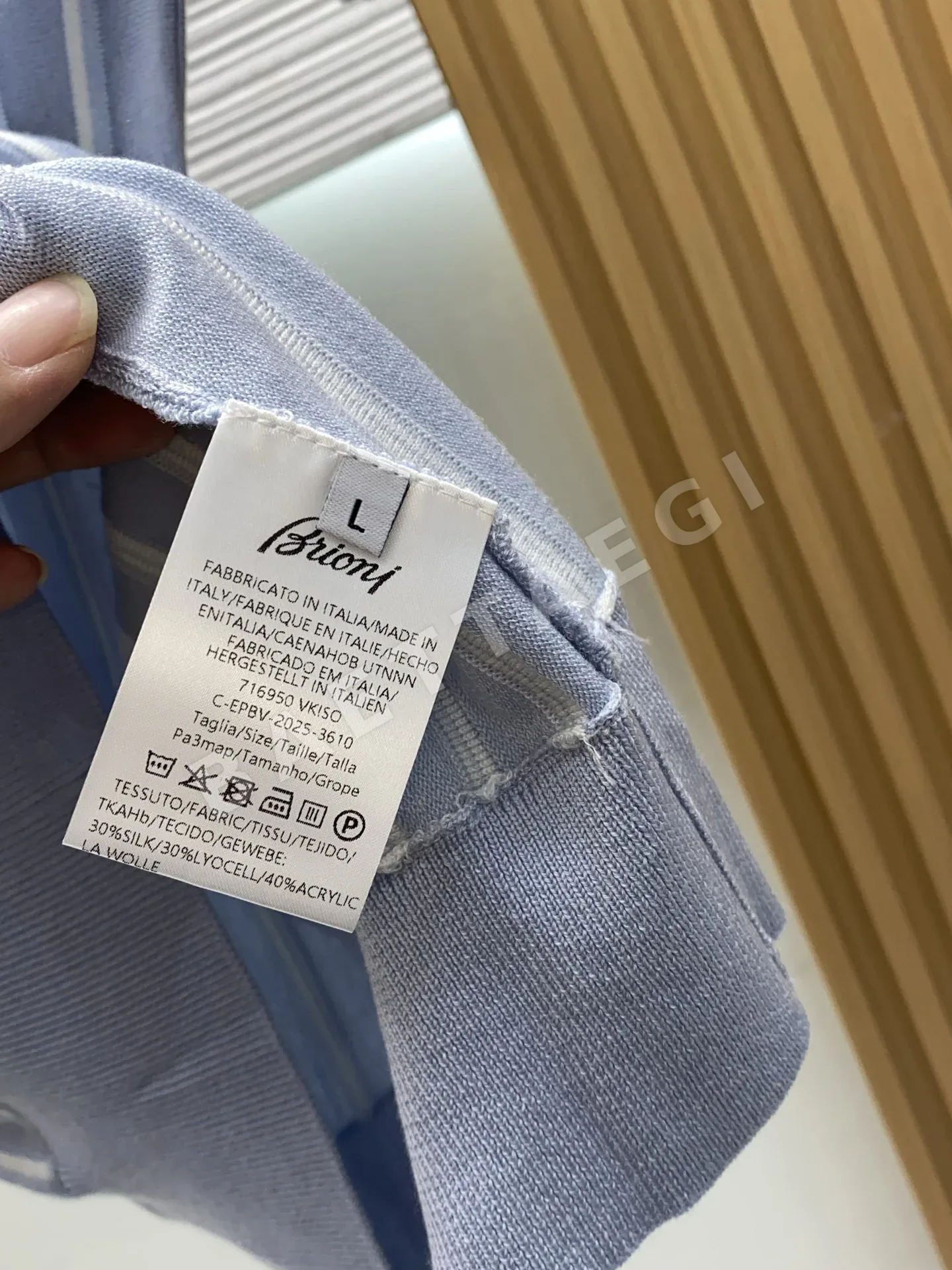 브리오니 실크 혼방 니트 폴로 반팔셔츠 상세 이미지 7