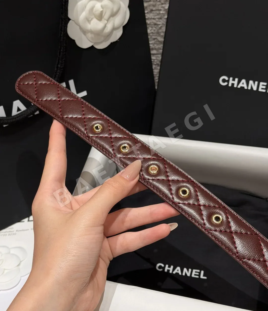 샤넬 더블 C 메탈 버클 가죽 벨트 상세 이미지 9