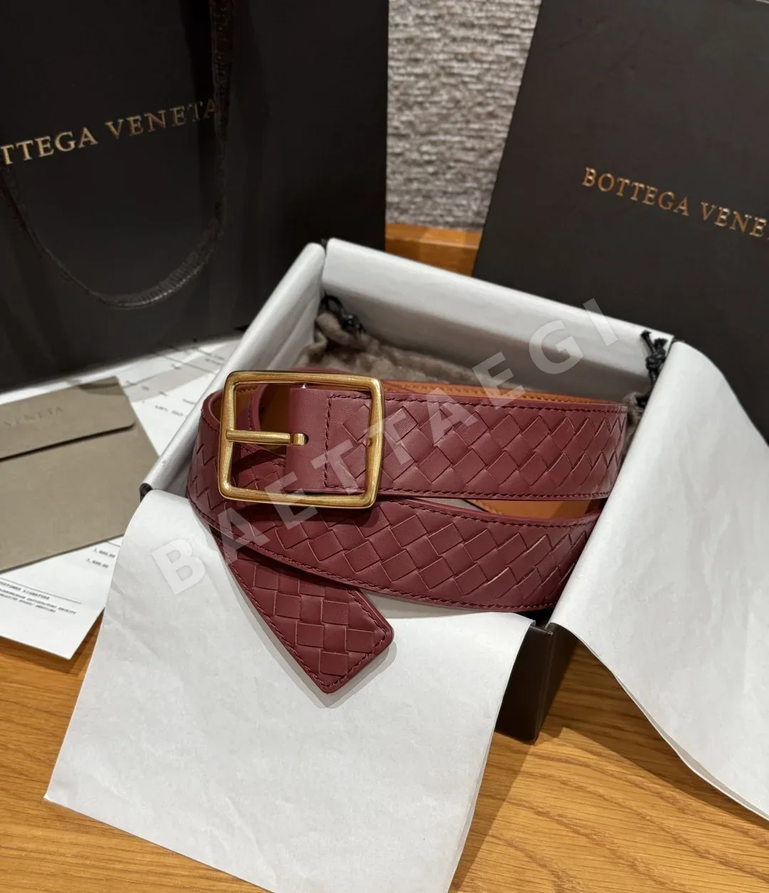 보테가베네타 인트레치아토 카프스킨 벨트 176914
