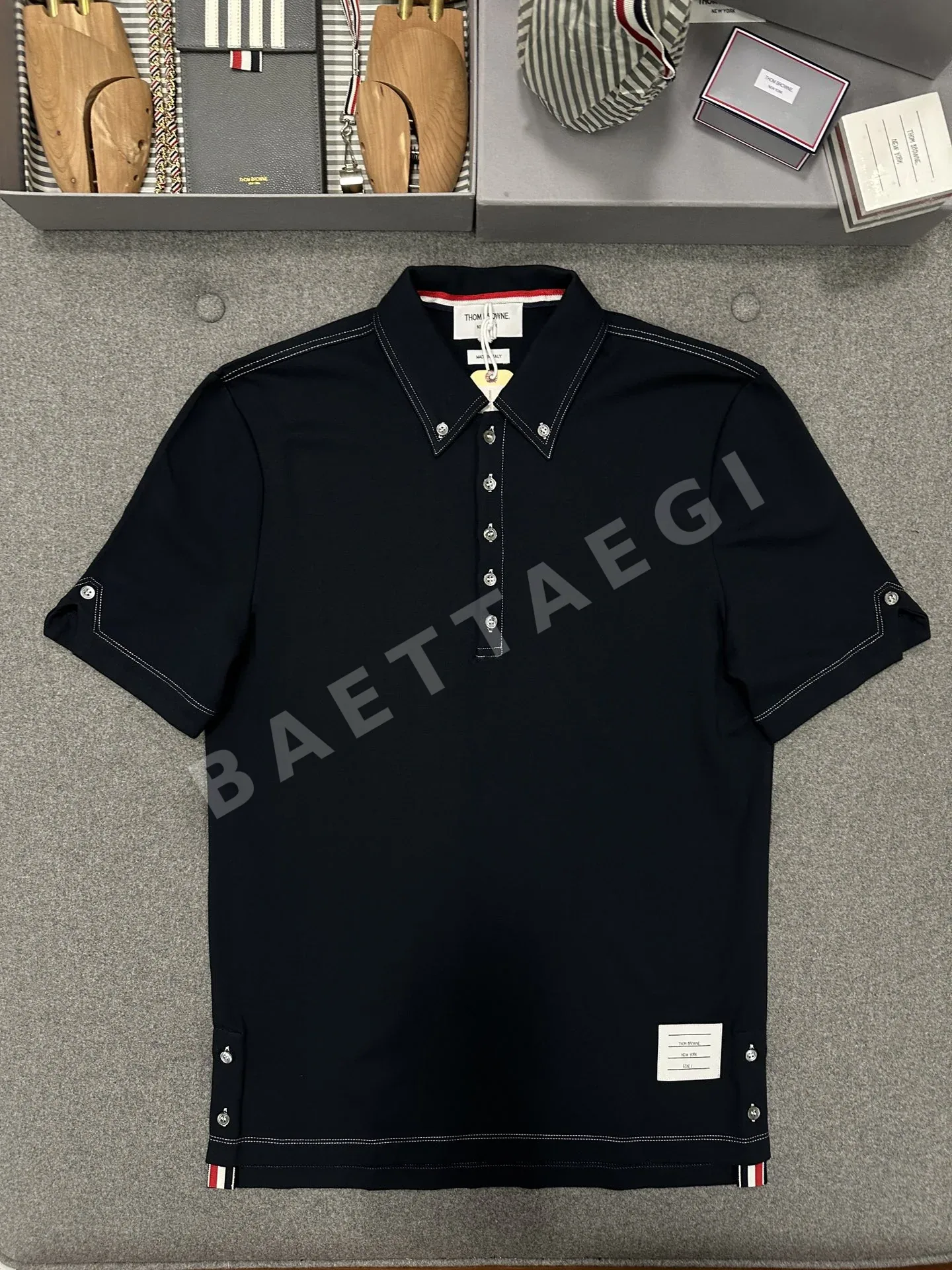 톰브라운 남성 테크 울 반팔 폴로셔츠 50204