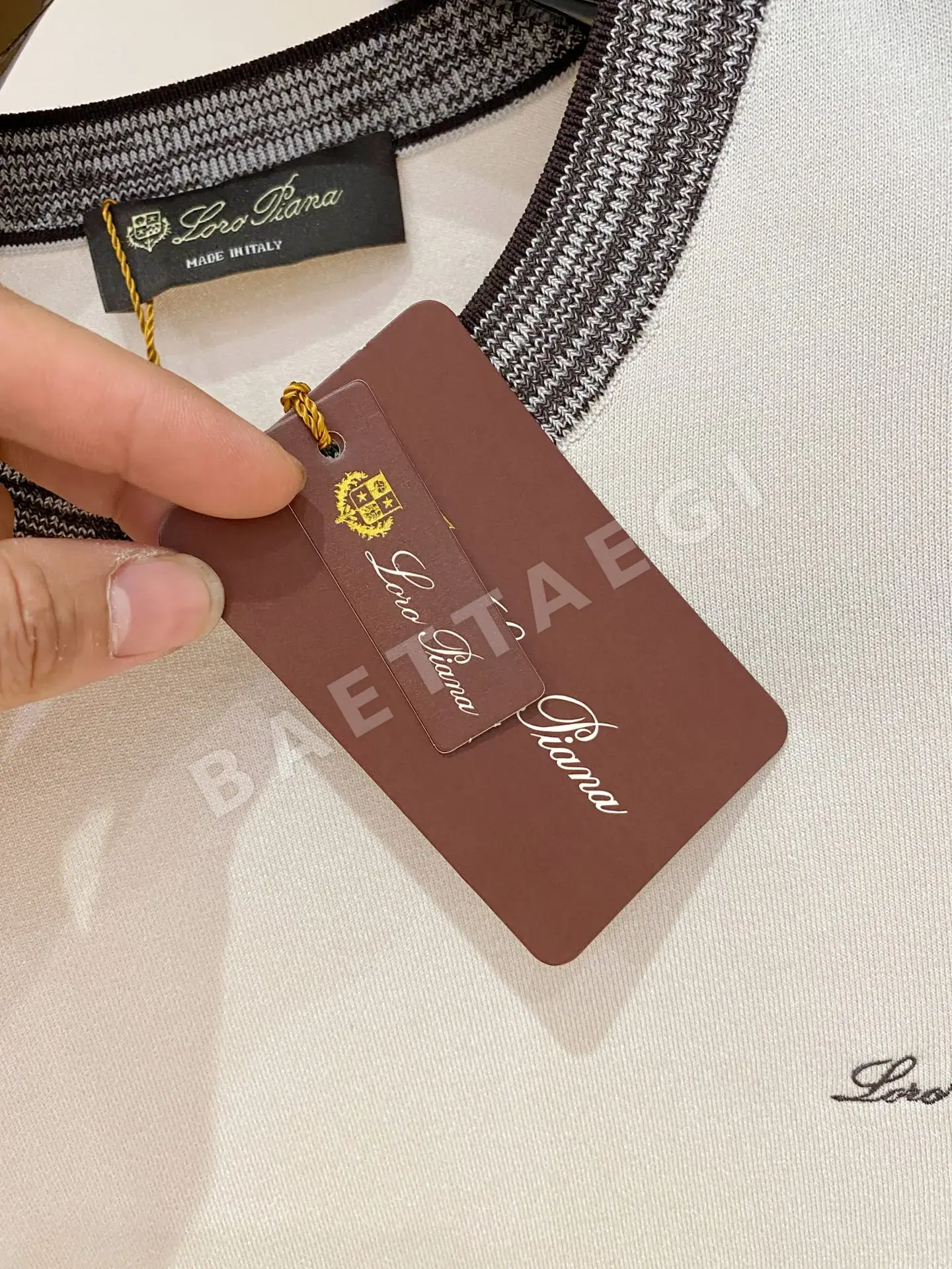 로로피아나 남성 린넨 반팔 티셔츠 상세 이미지 6