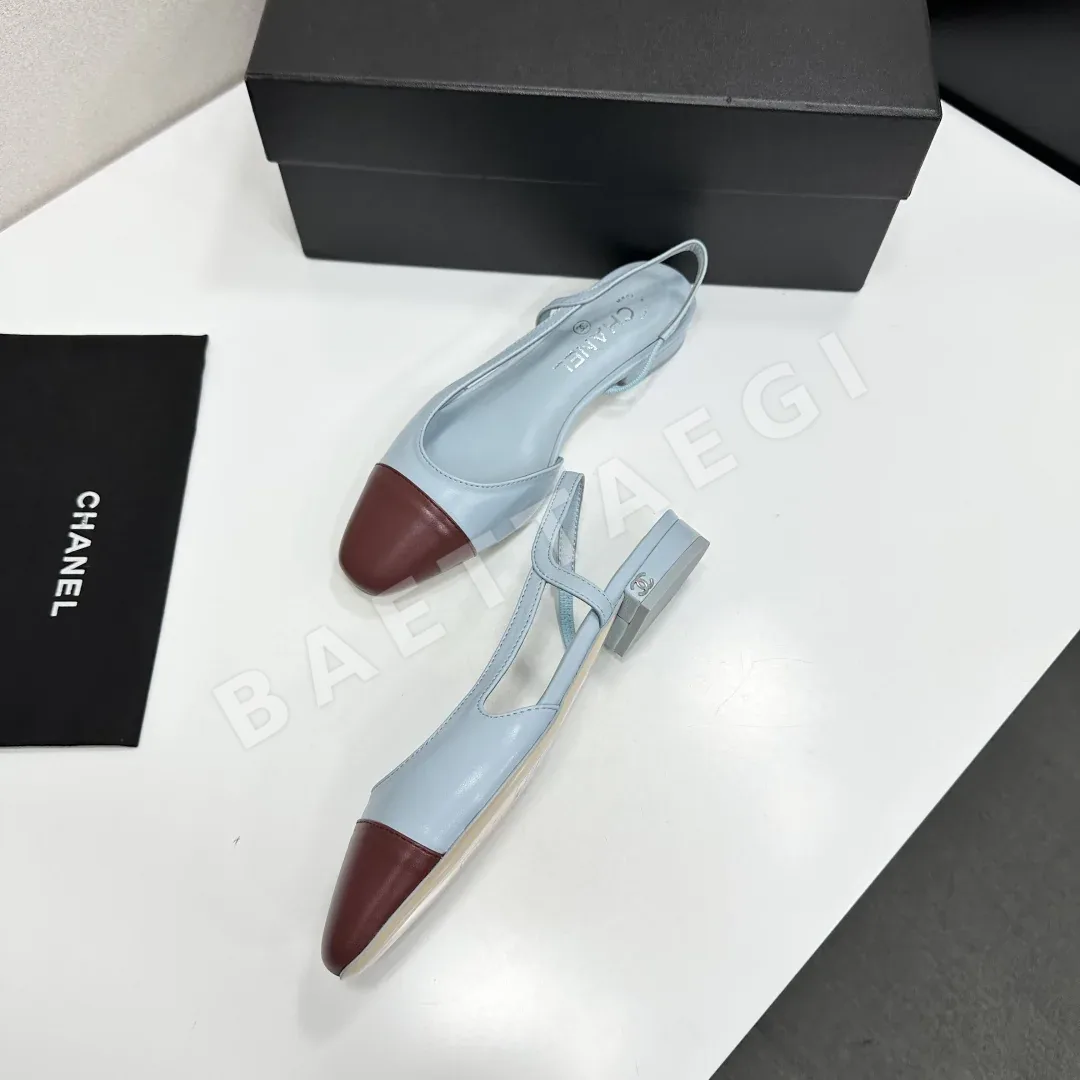 샤넬 클래식 투톤 슬링백 샌들 상세 이미지 6