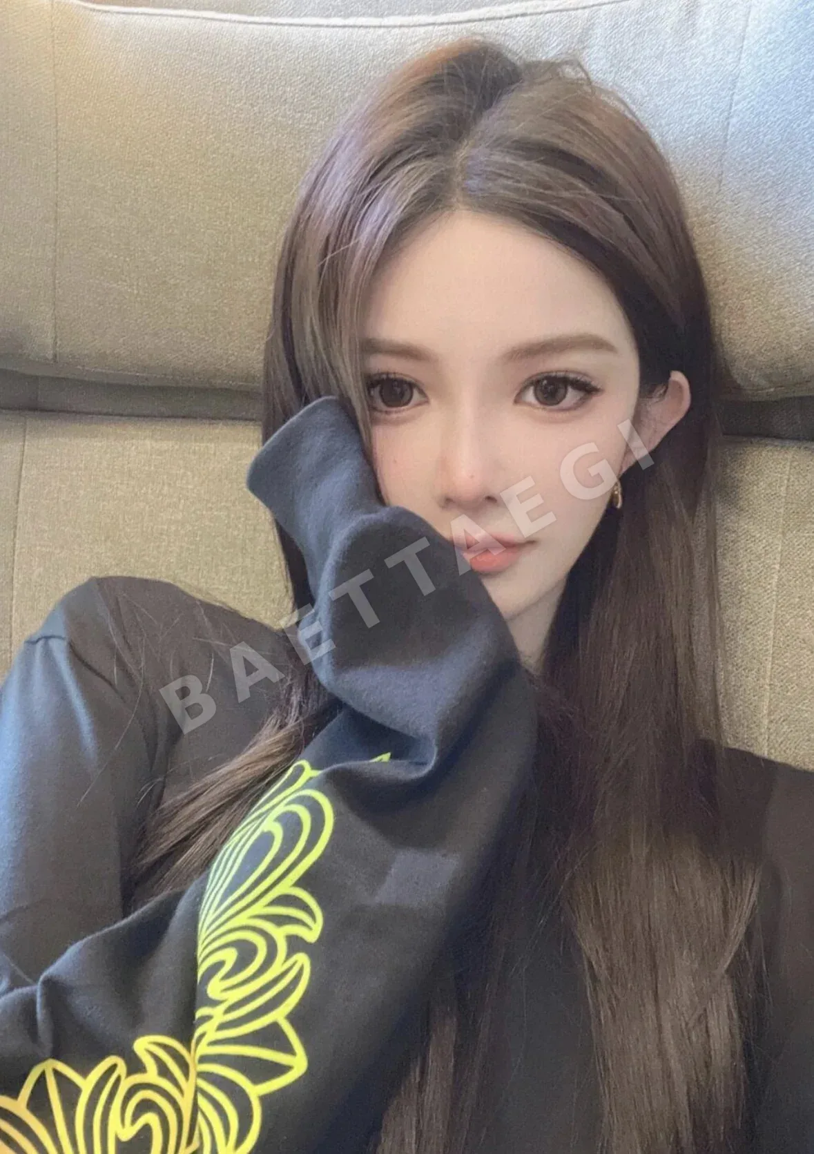 크롬하츠 검과 덩굴 프린트 네이비 긴팔 티셔츠 상세 이미지 14