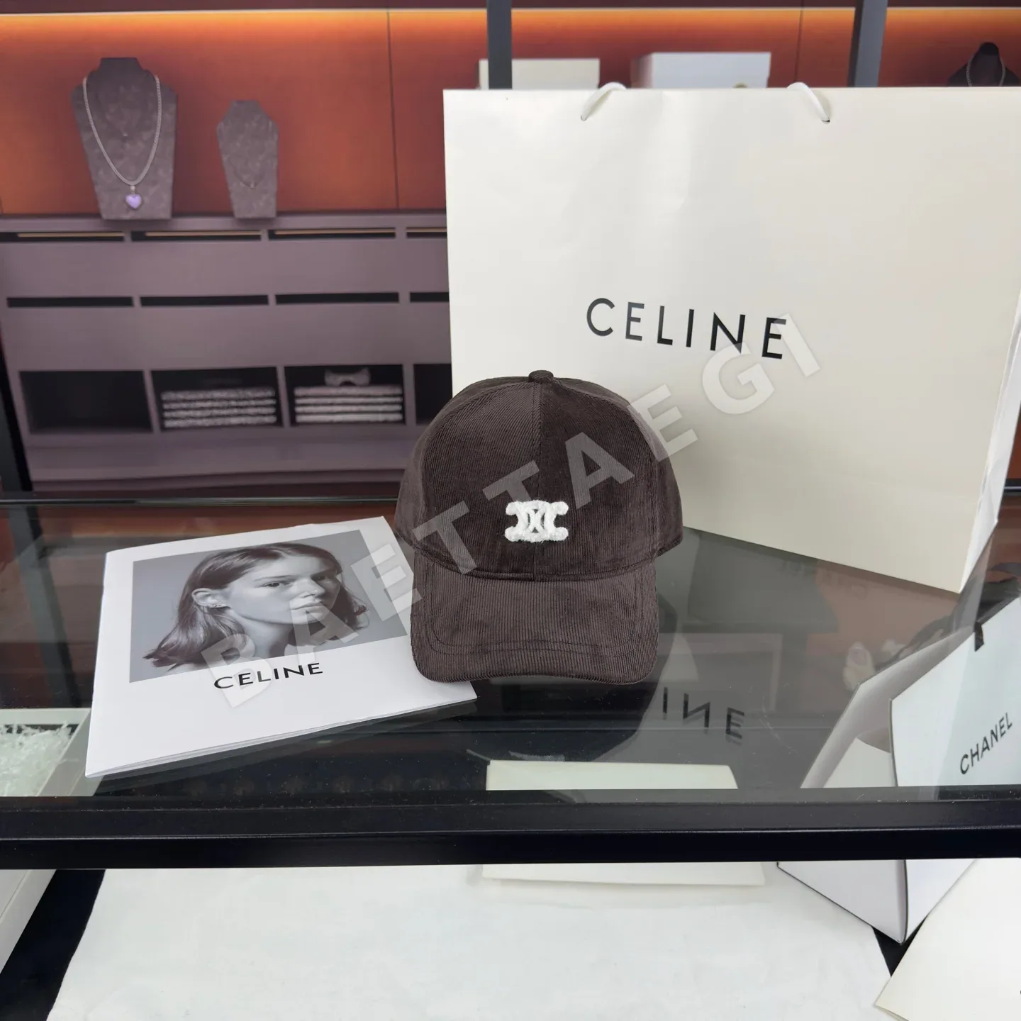 셀린느 코듀로이 더블 C 베이스볼캡 118744