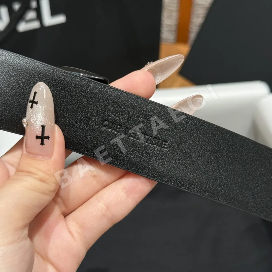 샤넬 클래식 더블 C 골드 버클 가죽 벨트 상세 이미지 9