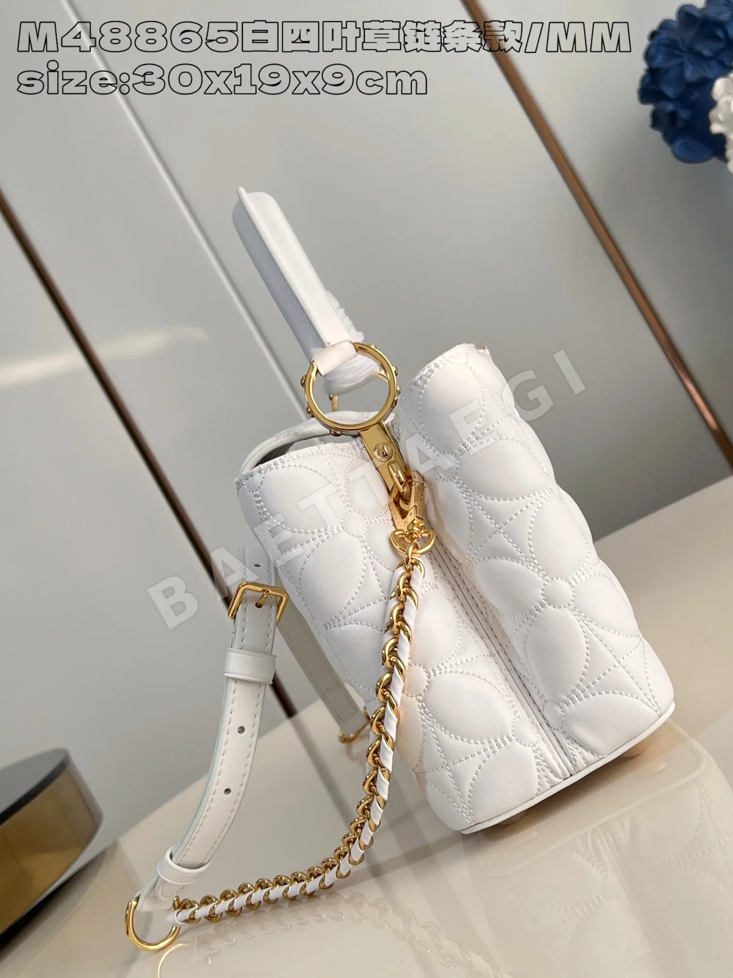루이비통 카푸신 미디엄 핸드백 화이트 M48865 상세 이미지 3