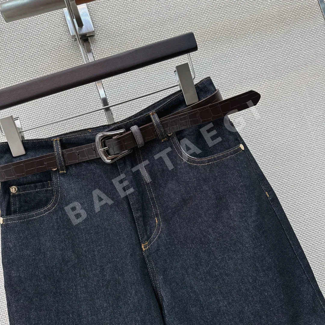 브루넬로쿠치넬리 효소 워싱 벨트 데님 반바지 상세 이미지 4