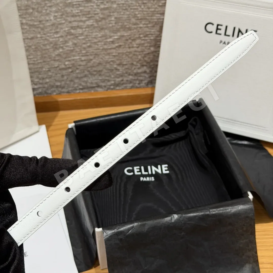 셀린느 13mm 골드 버클 가죽 벨트 상세 이미지 8