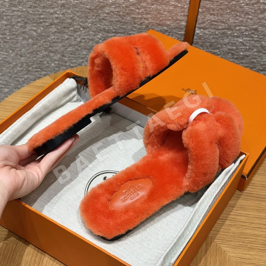 에르메스 오란 샌들 로열 울 가죽 H 컷아웃 상세 이미지 4