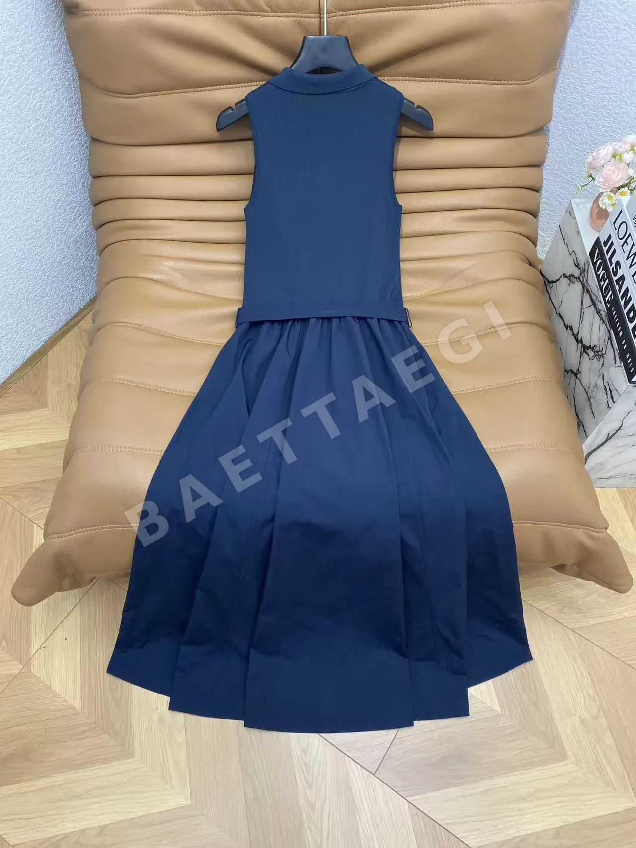 발렌티노 울 코튼 혼방 민소매 맥시 원피스 상세 이미지 6