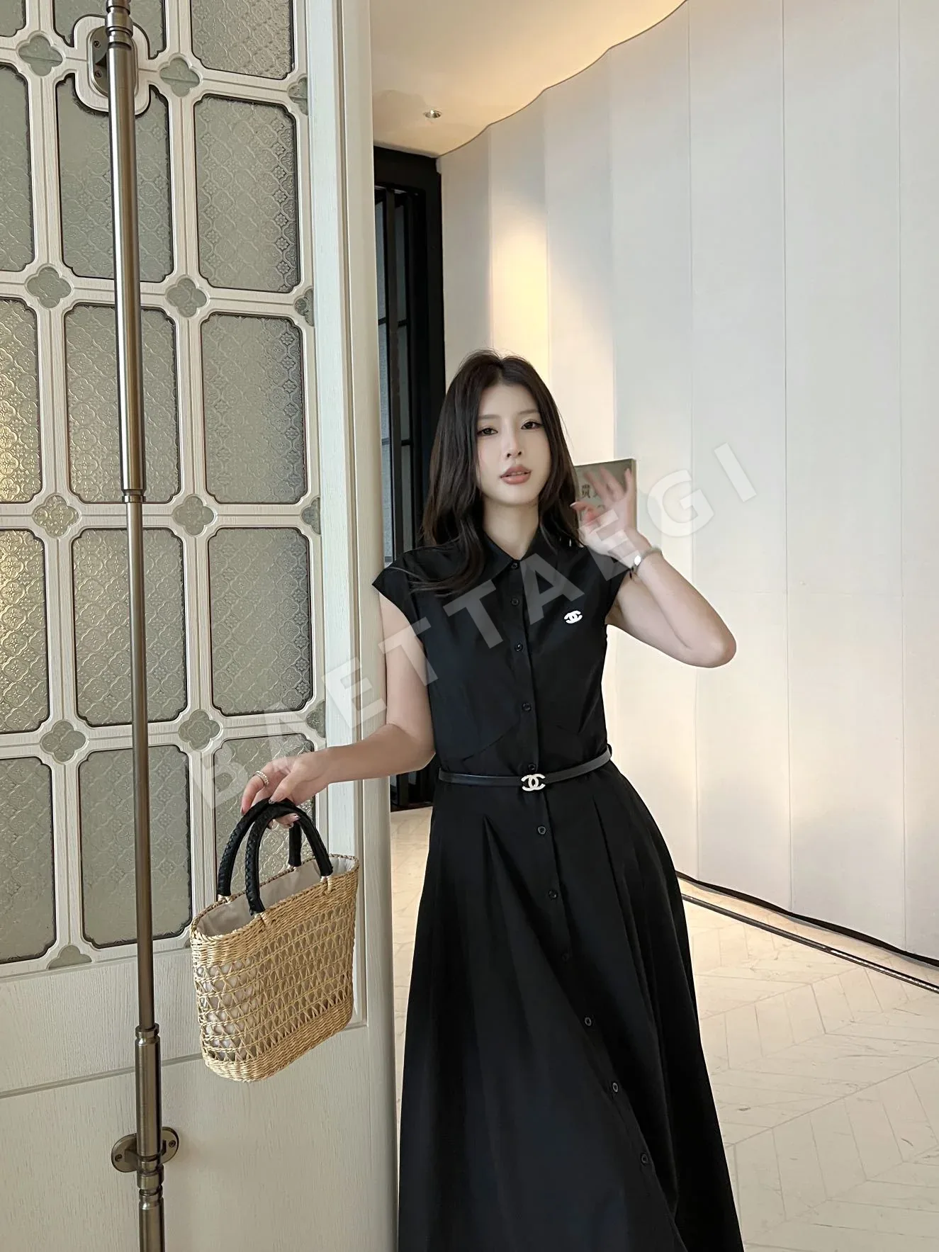 샤넬 민소매 A라인 원피스 여성용 상세 이미지 3