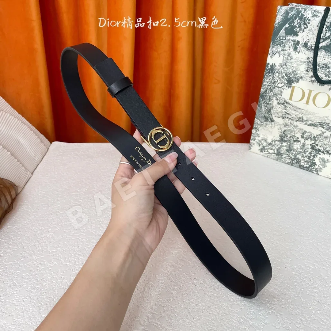 디올 골드 메탈 링 CD 버클 송아지가죽 벨트 상세 이미지 6