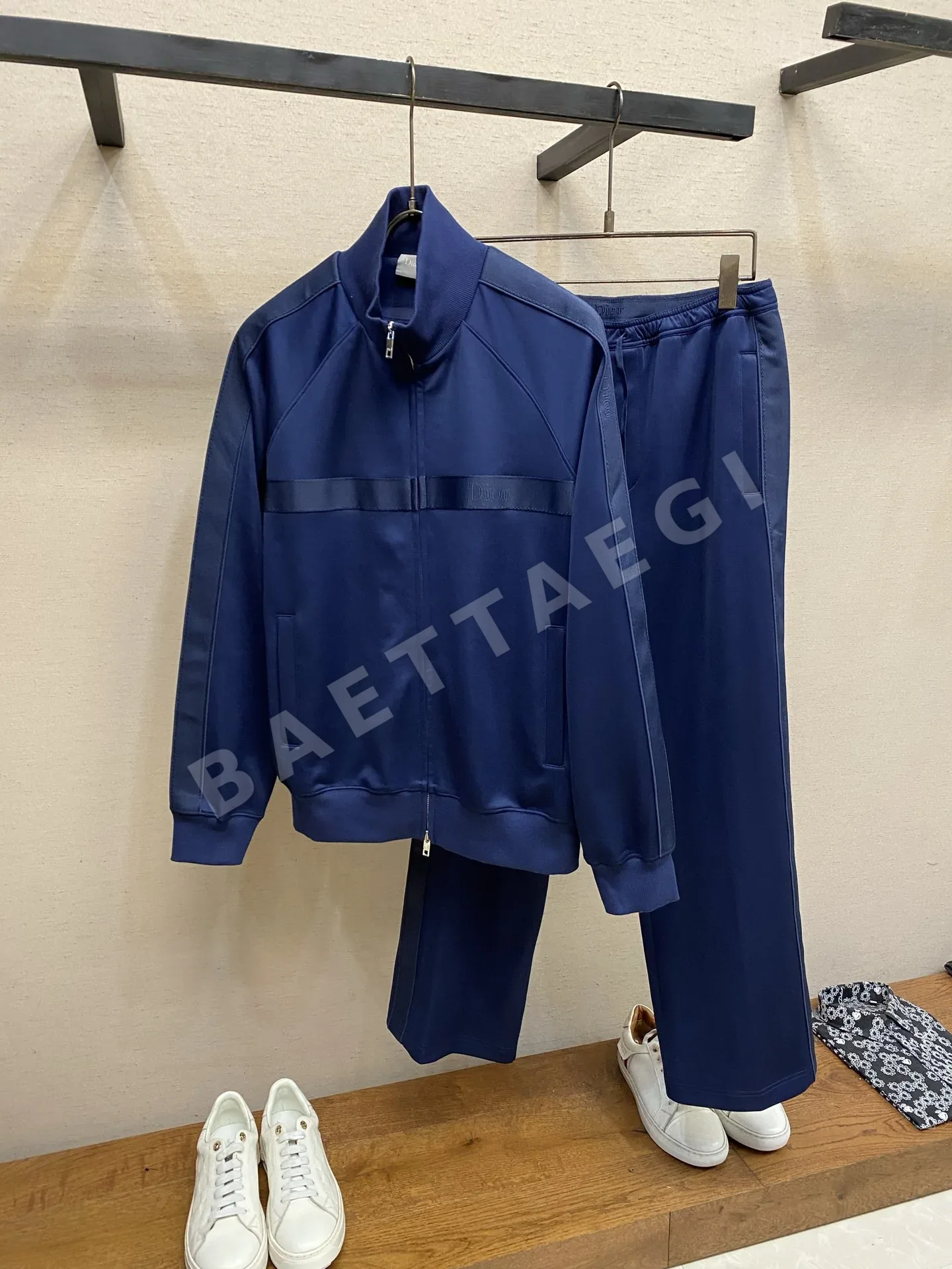 디올 다크 블루 커스텀 로고 웨빙 자켓 상세 이미지 3