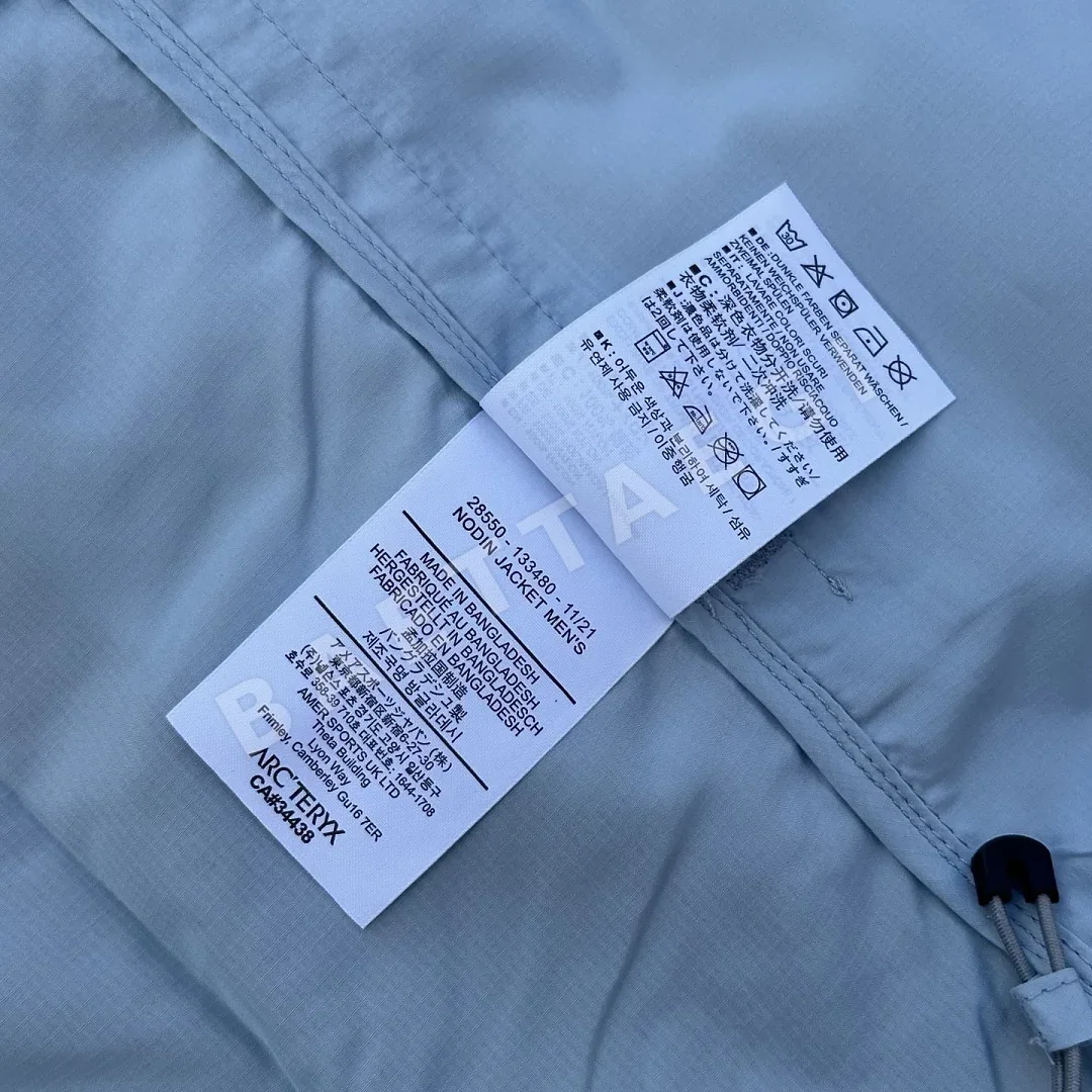 아크테릭스 [TZ] 노딘 자켓 바람막이 스탠드칼라 라이트 블루 200150 Arc'teryx Nodin Jacket 상세 이미지 8