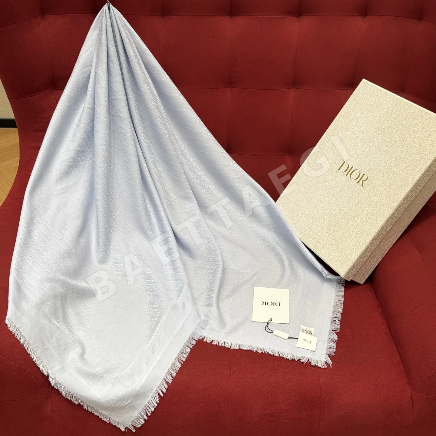 디올 모노그램 자카드 실크 모 혼방 스카프 상세 이미지 2