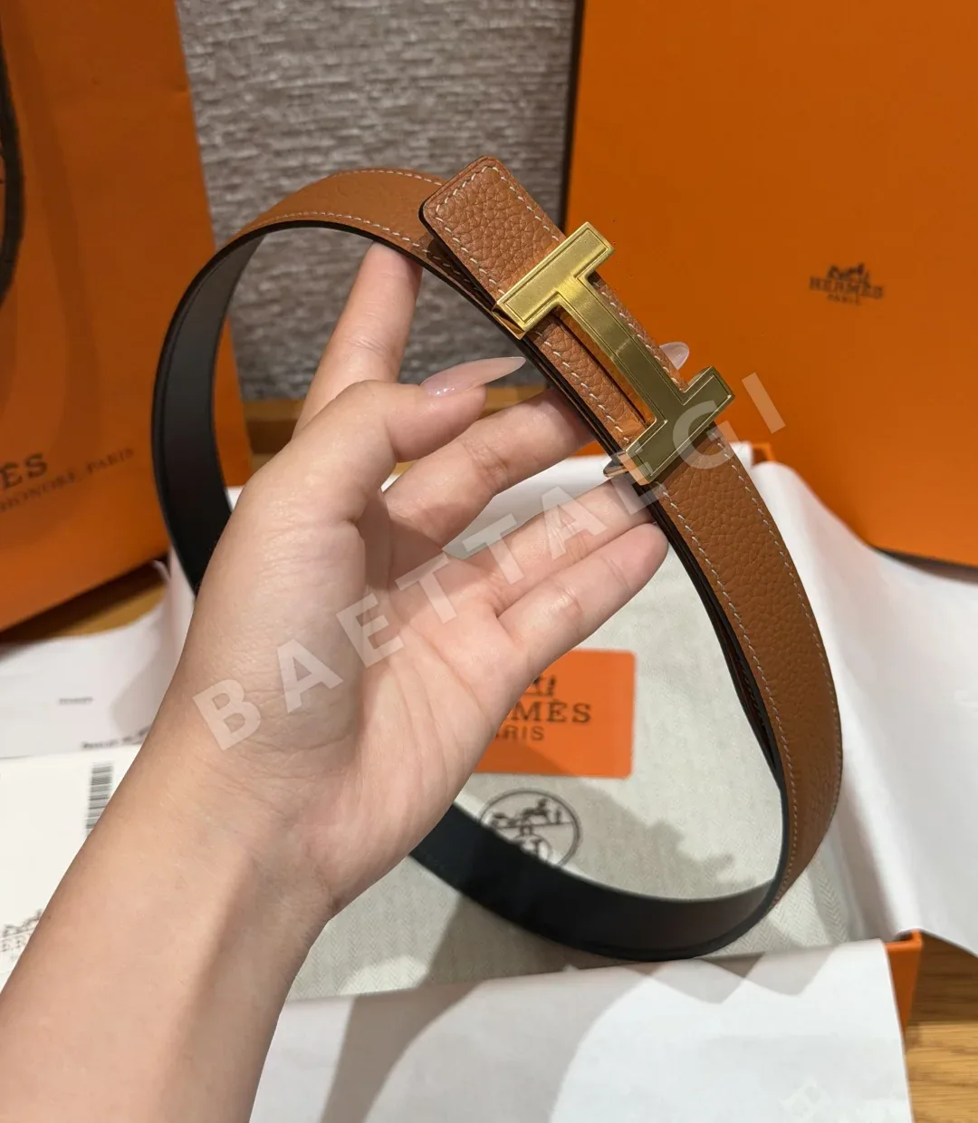 에르메스 H 버클 양면 가죽 여성 벨트 상세 이미지 3