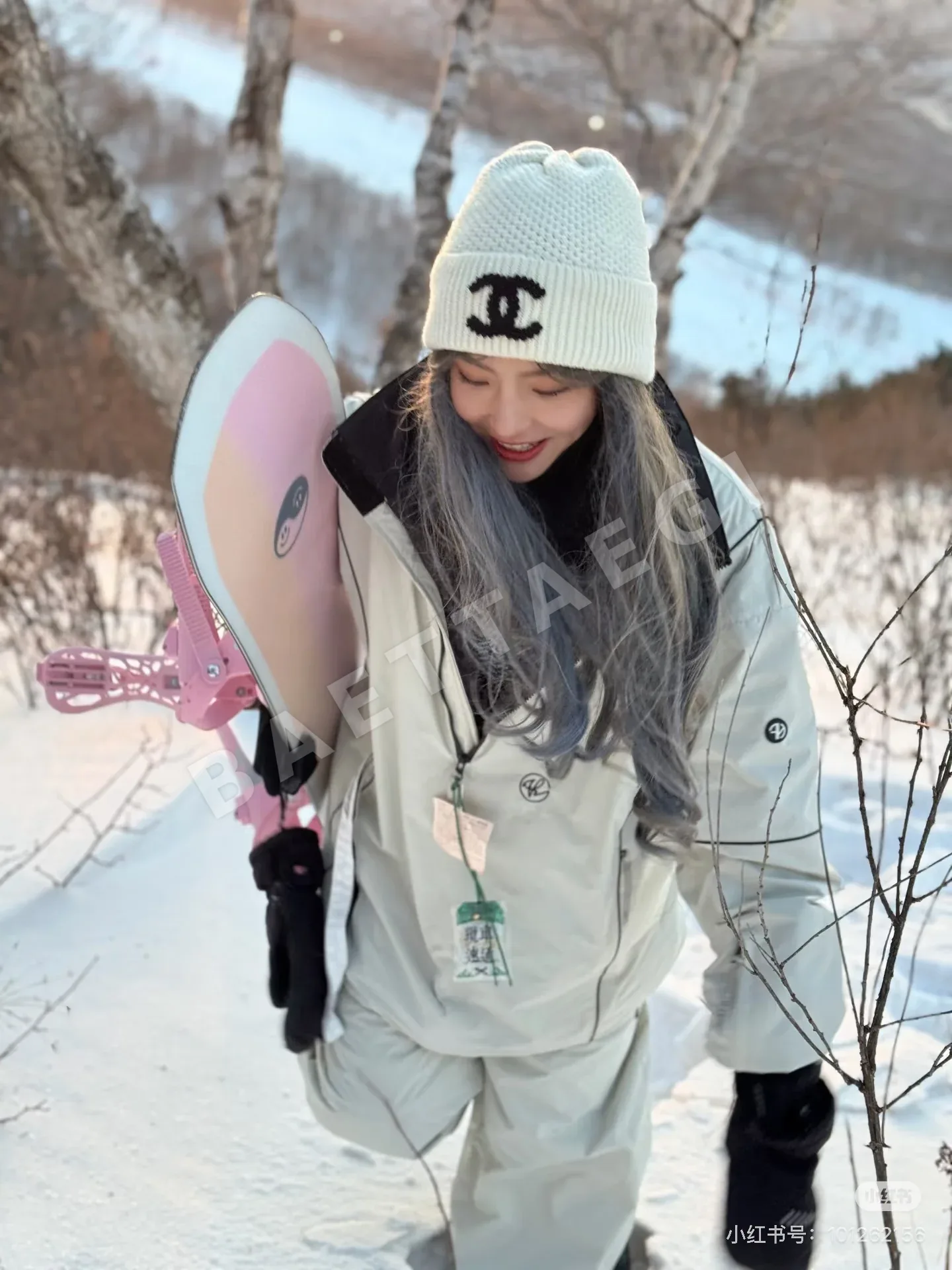 샤넬 더블 C 로고 니트 모자 상세 이미지 1