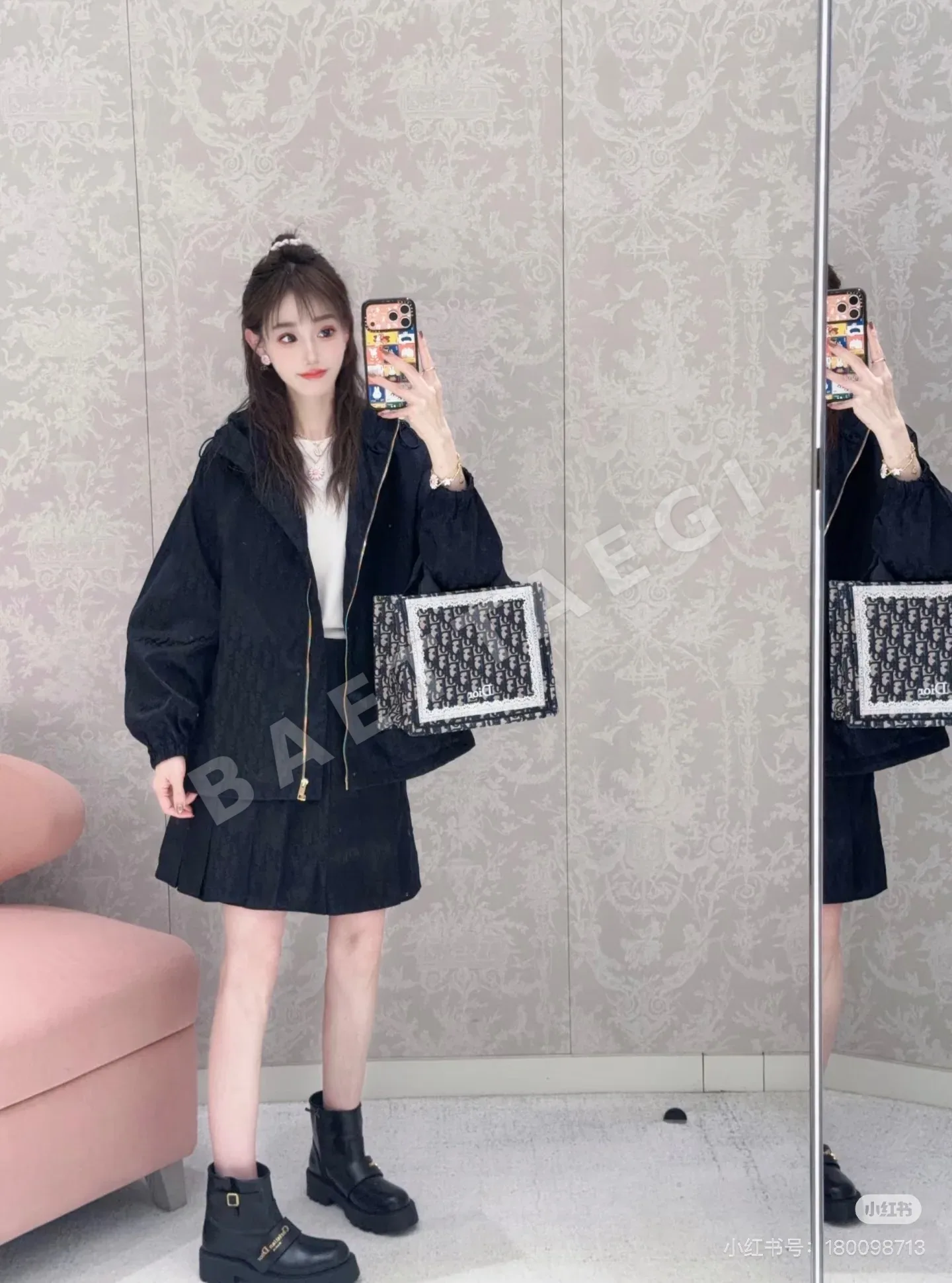 디올 그린 모노그램 자카드 윈드브레이커 자켓 상세 이미지 7