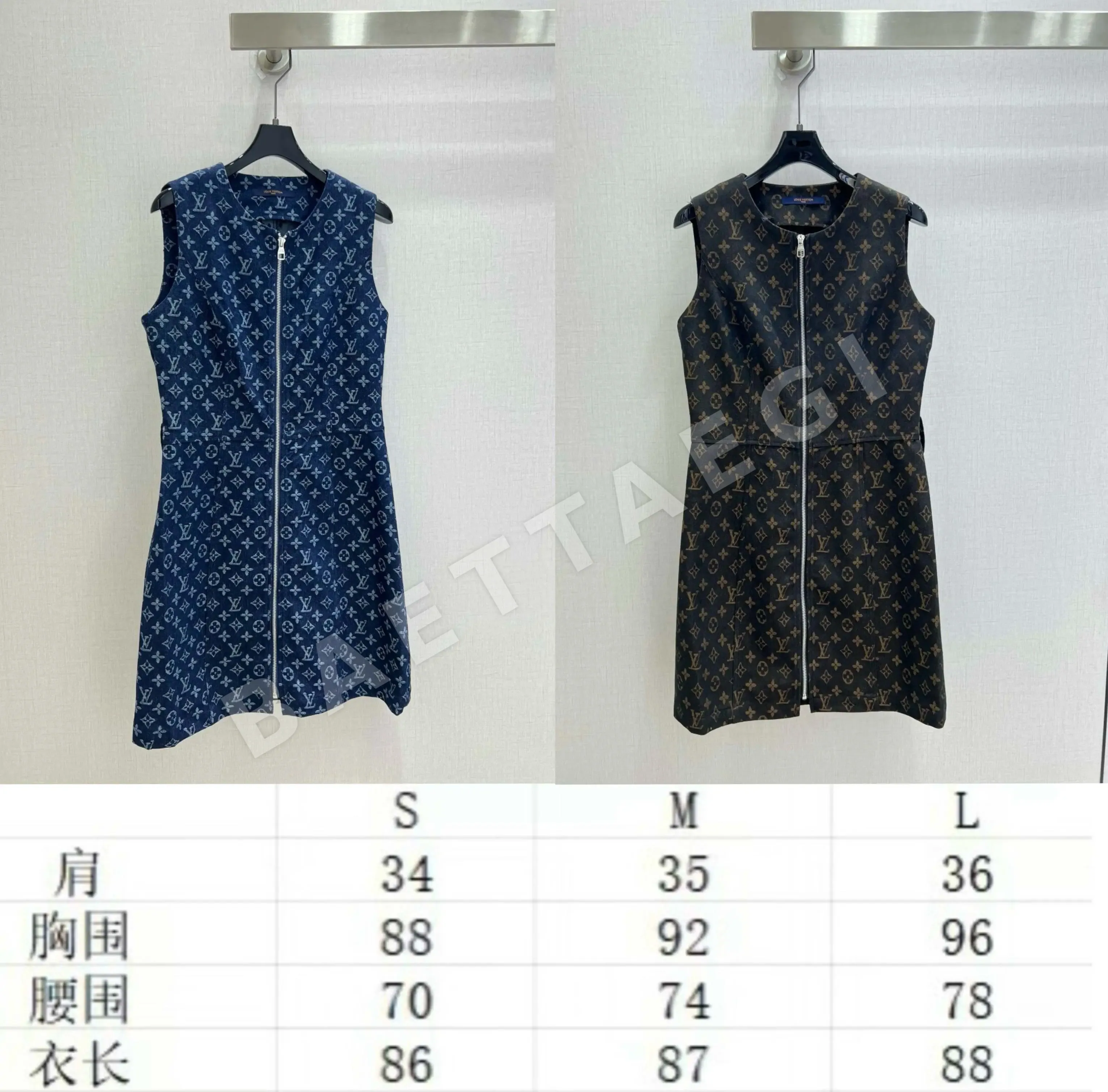 루이비통 모노그램 지퍼업 데님 원피스 상세 이미지 2