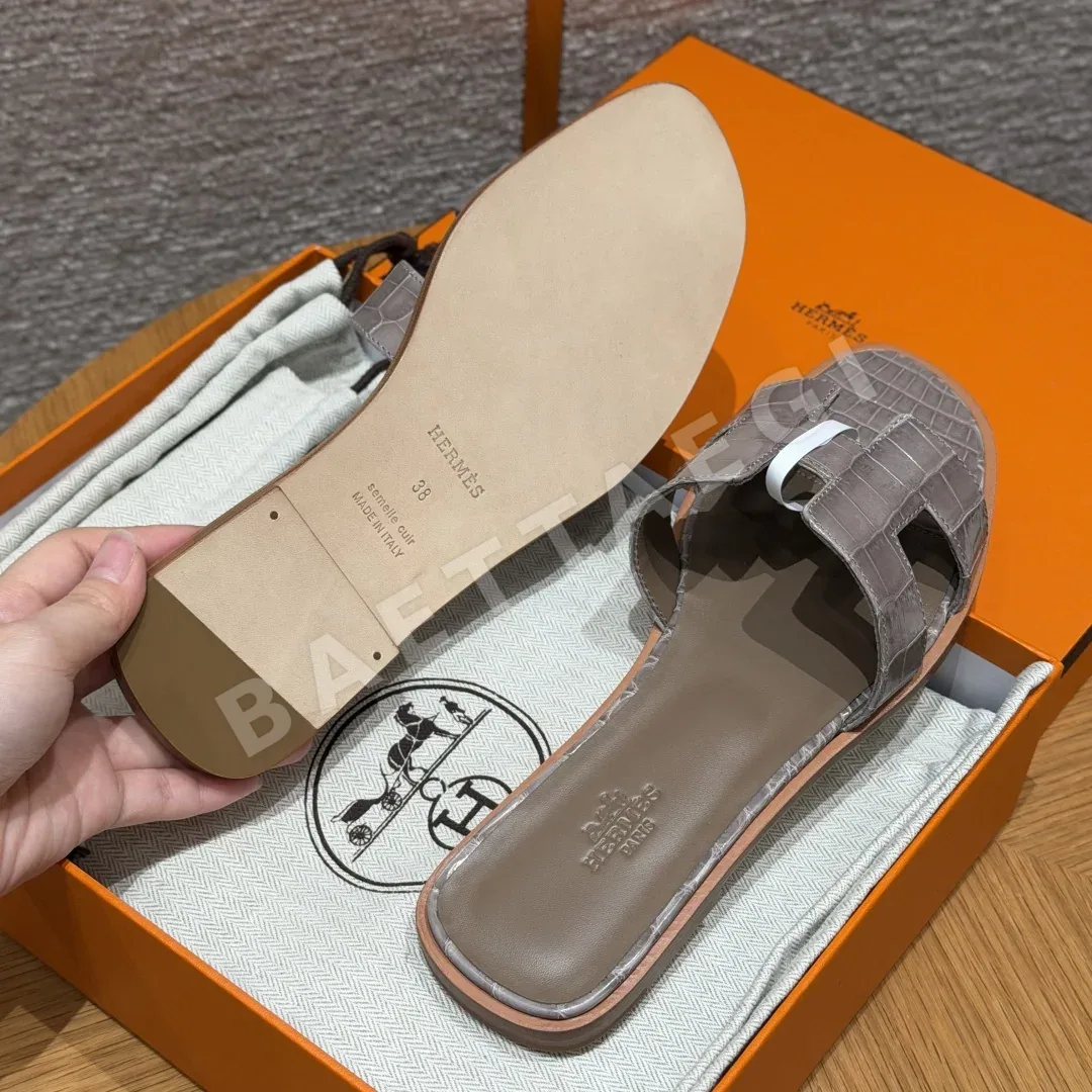 에르메스 오란 슬리퍼 가죽 샌들 상세 이미지 6