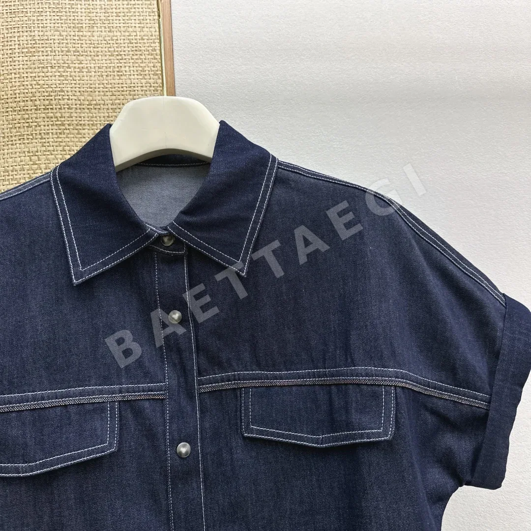 브루넬로쿠치넬리 텐셀 데님 반팔 셔츠 세트 상세 이미지 4
