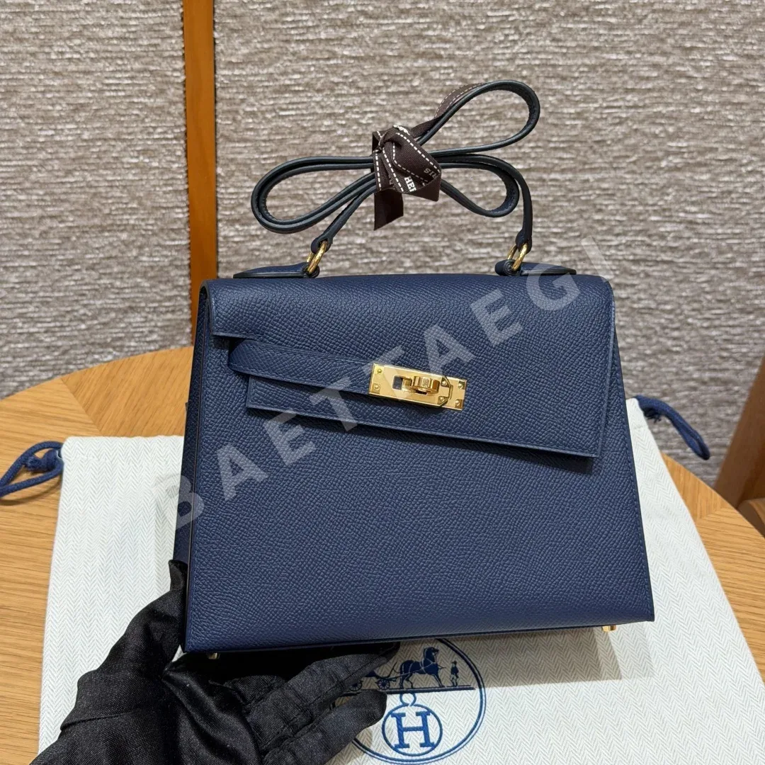 에르메스 켈리 사파이어 블루 가죽 가방 18216