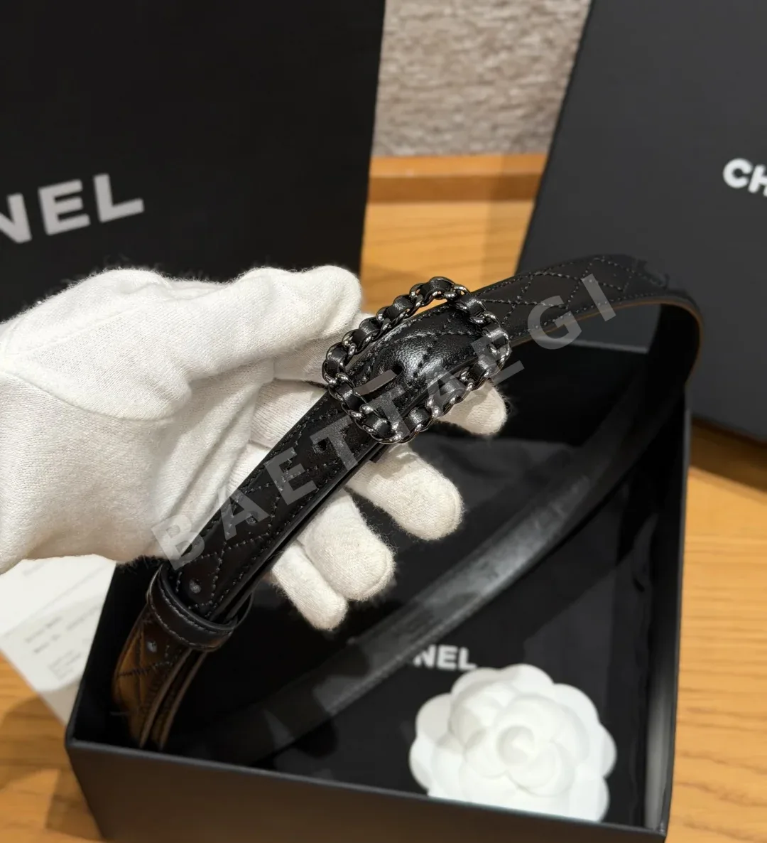 샤넬 퀼팅 램스킨 벨트 20mm 상세 이미지 8