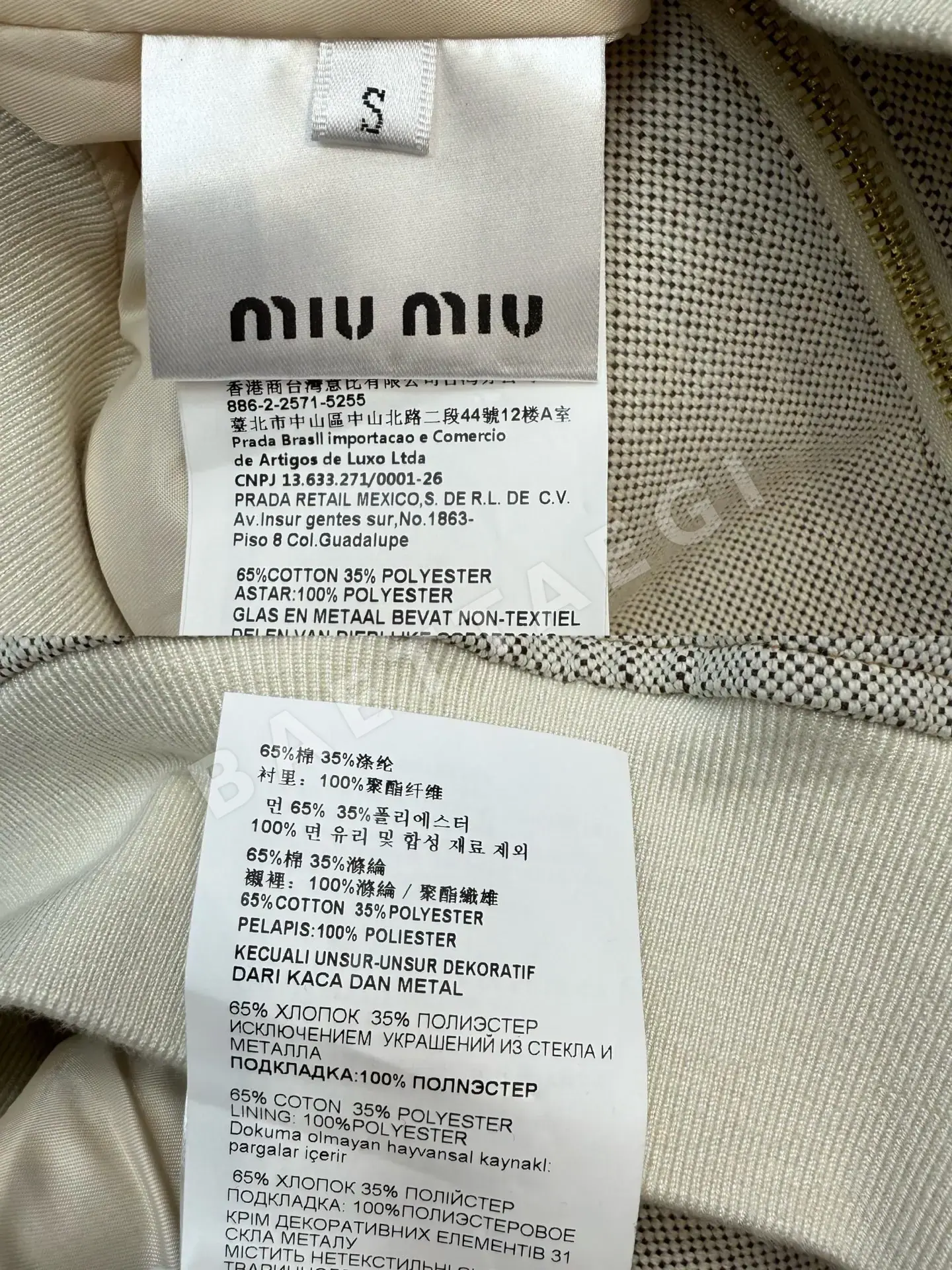 미우미우 레터 자수 숏 자켓 상세 이미지 9