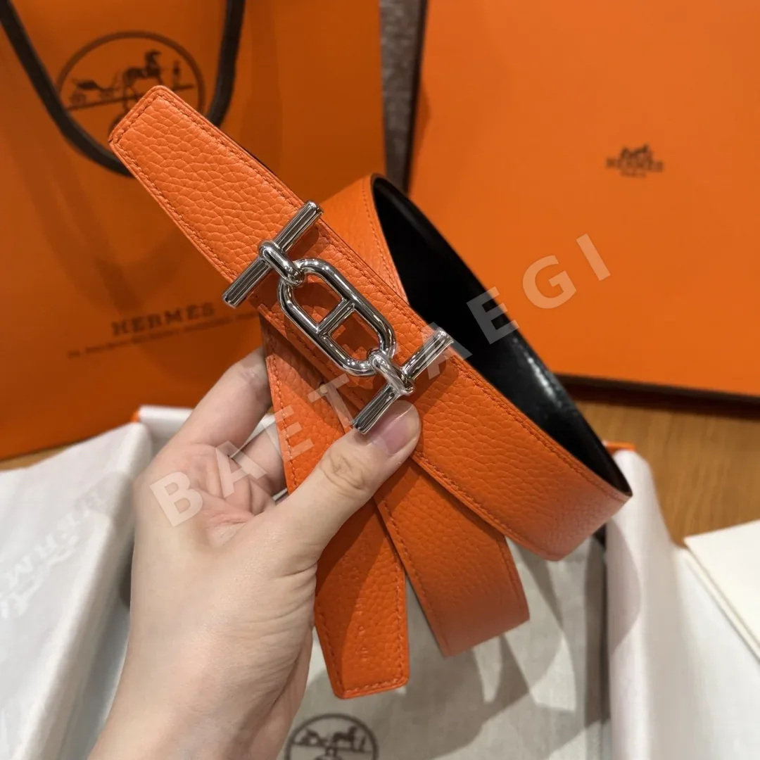 에르메스 셰뉴 당크르 H 버클 리버서블 가죽 벨트 상세 이미지 3