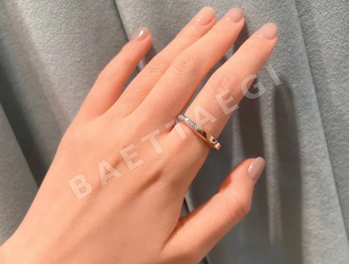 티파니 락 투톤 하프 다이아몬드 반지 71043