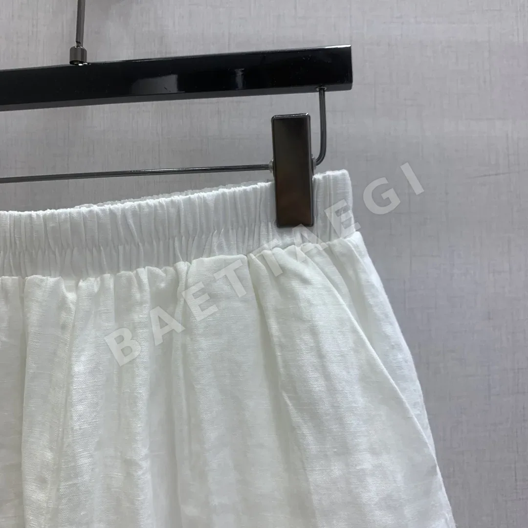 폴로 린넨 허리밴드 여성 반바지 상세 이미지 3