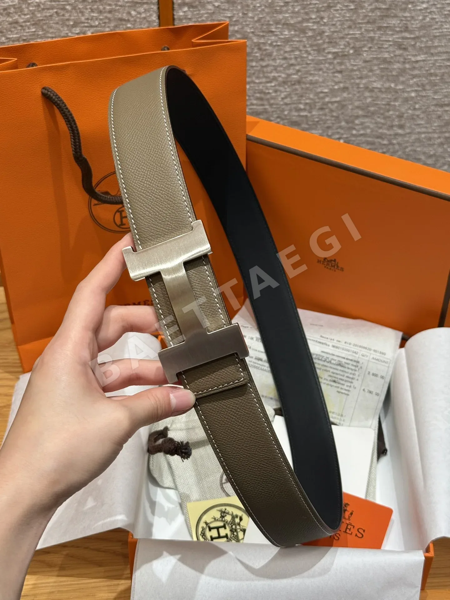 에르메스 리버시블 메탈 버클 남성용 벨트 상세 이미지 2