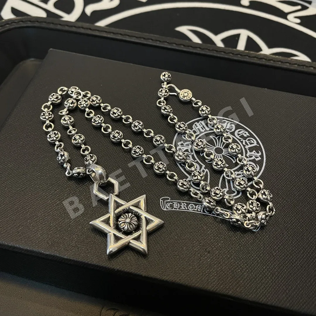 크롬하츠 클래식 레트로 앵커 육각형 펜던트 목걸이 상세 이미지 2