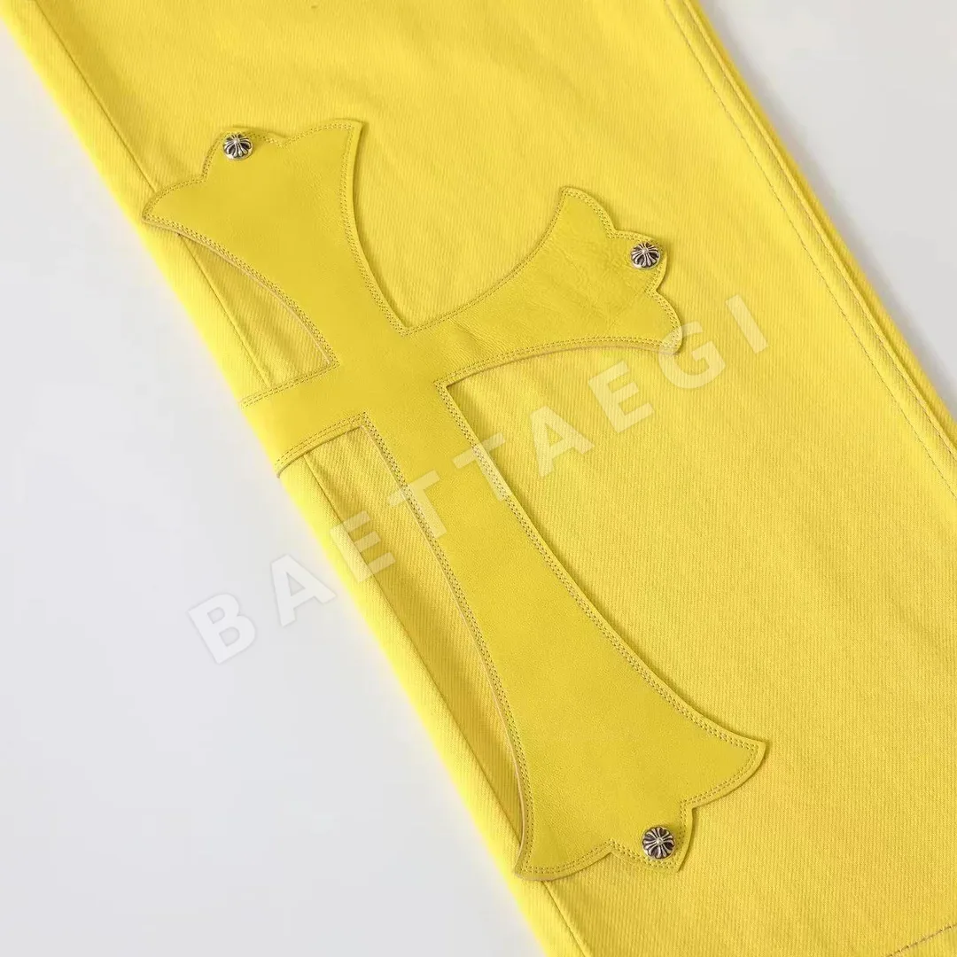 크롬하츠 옐로우 데님 남성 바지 상세 이미지 5