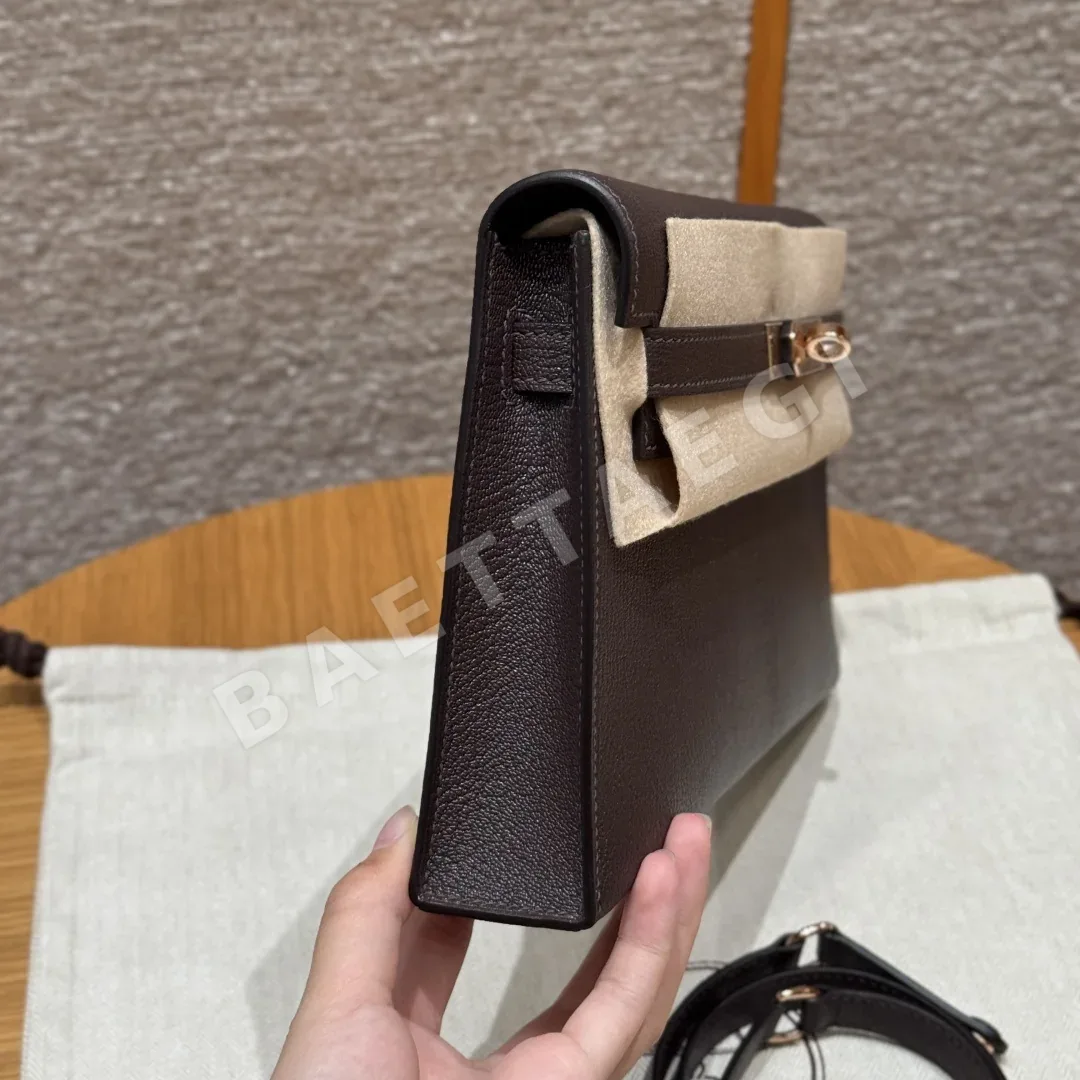 에르메스 켈리 엘란 새들 레드 언더암 가방 상세 이미지 3