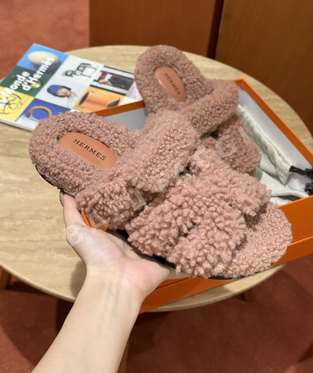 에르메스 시프르 샌들 빈티지로즈페일 램스킨 상세 이미지 1