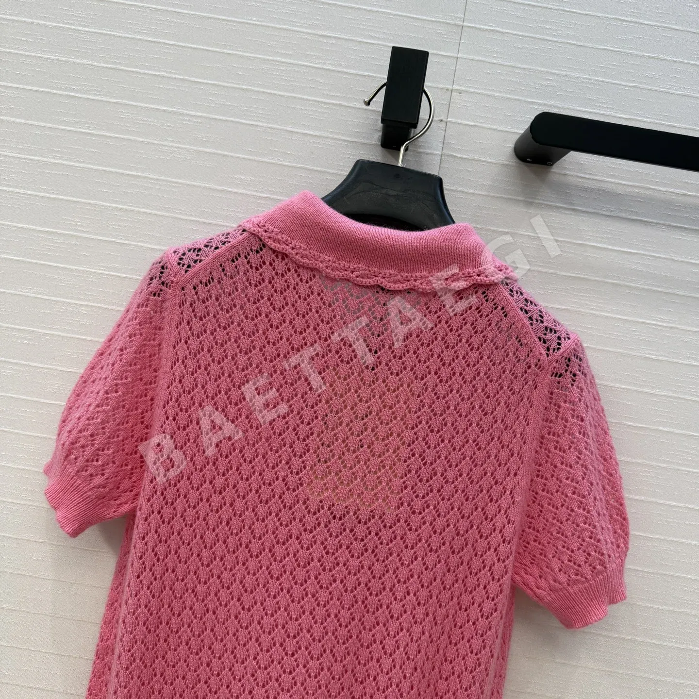 미우미우 레이스 카라 크롭 반팔 니트 탑 상세 이미지 9