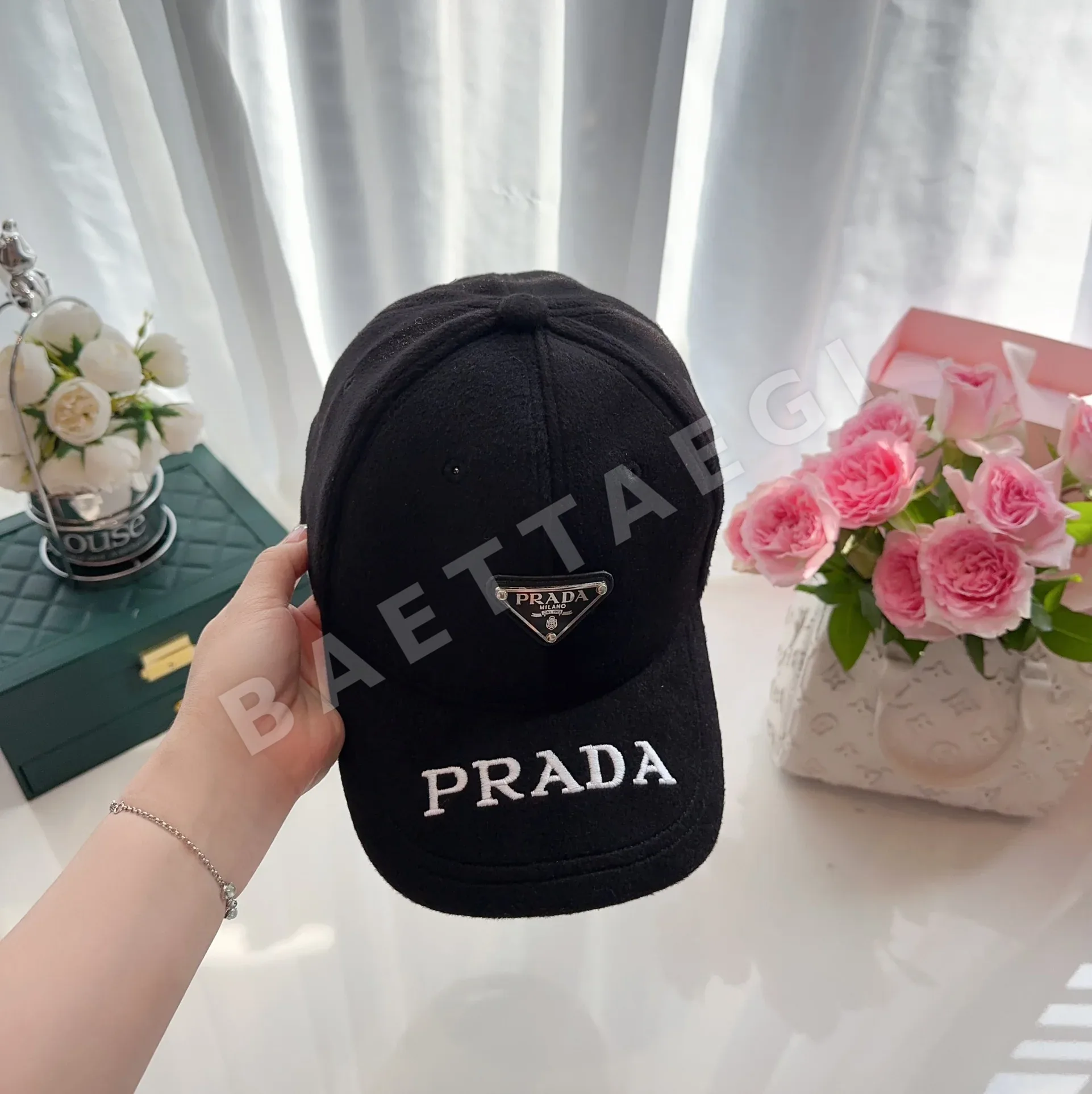 프라다 울 베이스볼 캡 상세 이미지 3
