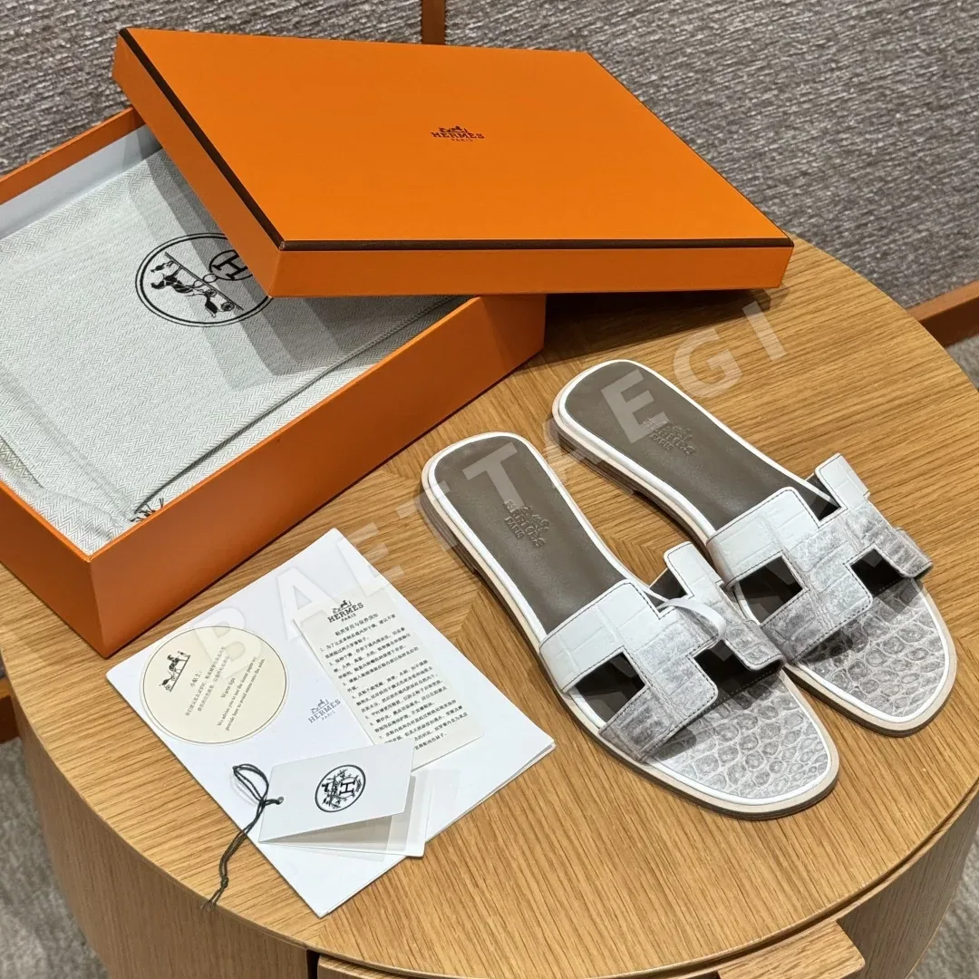 에르메스 오란 악어 가죽 샌들 상세 이미지 2