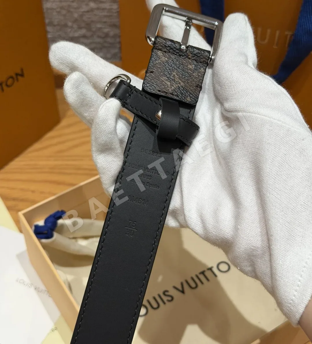 루이비통 세안치우르 30mm 모노그램 표범 패턴 벨트 상세 이미지 3