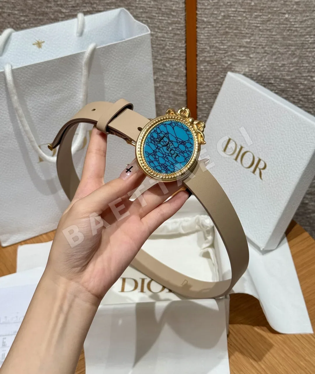 디올 JD280 메다이용 소가죽 벨트 상세 이미지 4